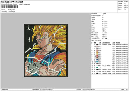 Box 020 dragon Ball Embroidery File 4 size