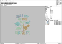 Boy Dino Embroidery File 6 sizes