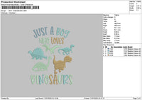 Boy Dino Embroidery File 6 sizes