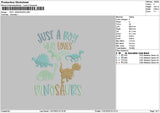 Boy Dino Embroidery File 6 sizes