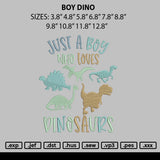 Boy Dino Embroidery File 6 sizes