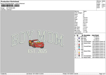 Boytext Embroidery File 6 sizes