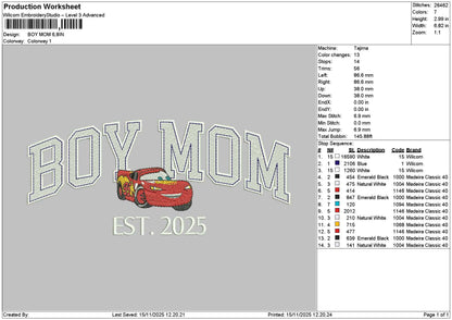 Boytext Embroidery File 6 sizes