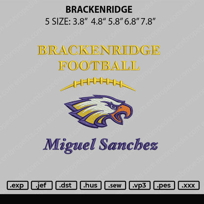 Brackinridge Embroidery Machine Design File 5 sizes