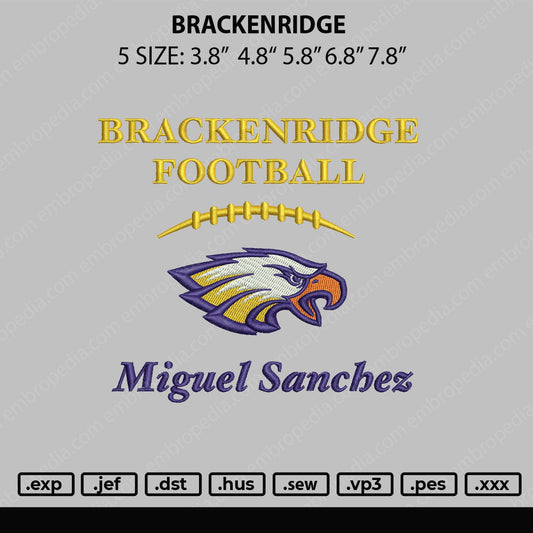 Brackinridge Embroidery Machine Design File 5 sizes