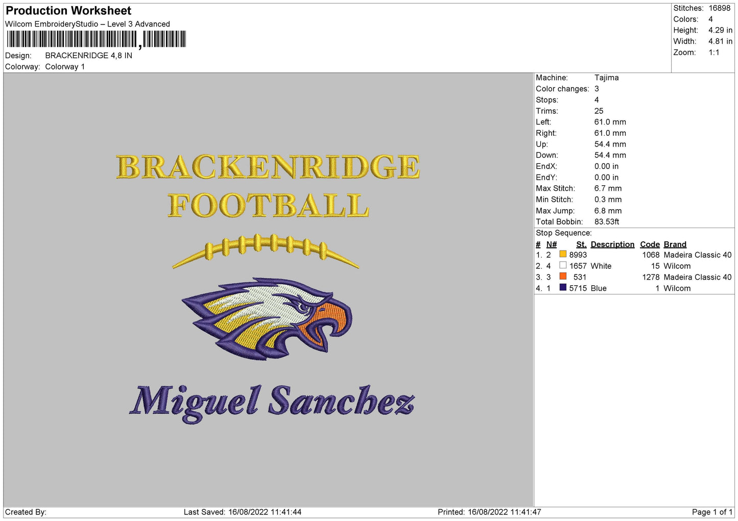 Brackinridge Embroidery Machine Design File 5 sizes