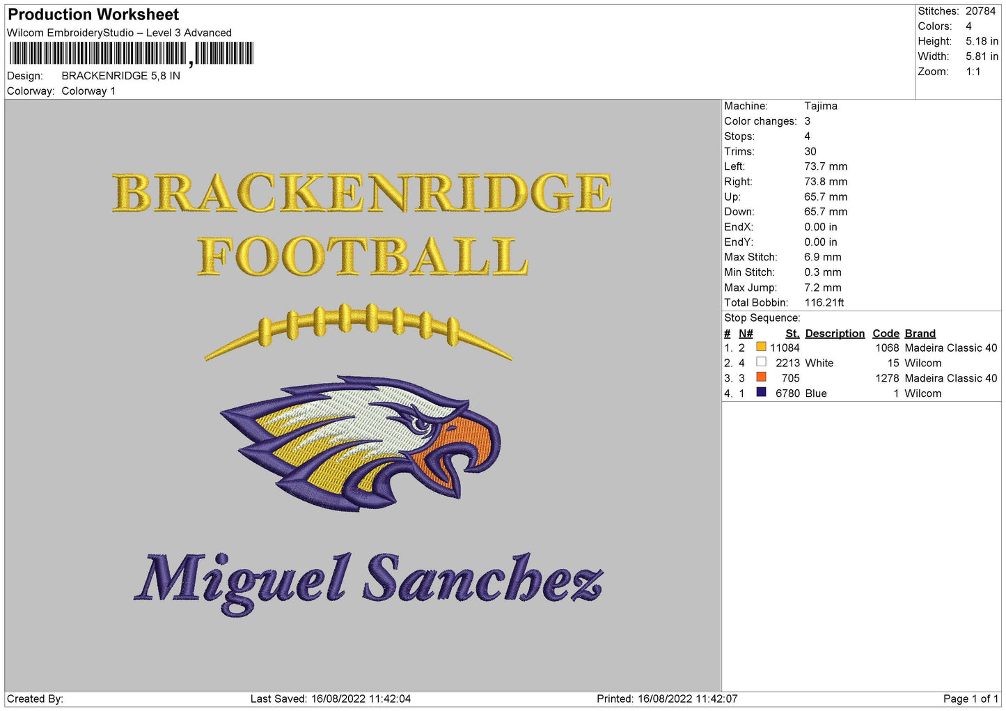 Brackinridge Embroidery Machine Design File 5 sizes