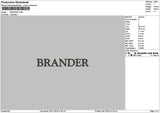 Brandertext Embroidery File 6 sizes