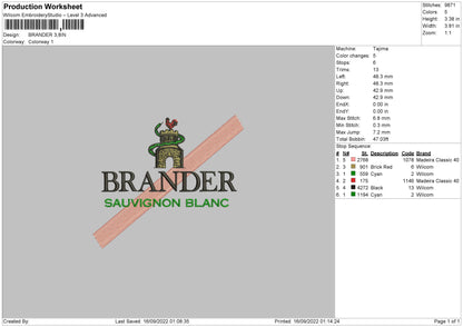 Brander Embroidery File 5 sizes
