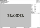 Brandertext Embroidery File 6 sizes