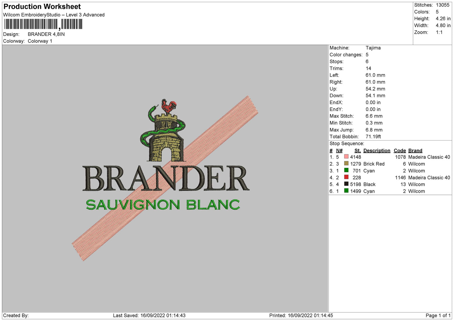 Brander Embroidery File 5 sizes