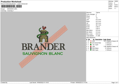 Brander Embroidery File 5 sizes
