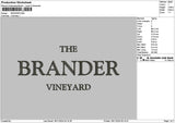 Brandertext Embroidery File 6 sizes