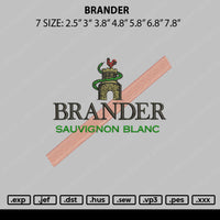 Brander Embroidery File 5 sizes