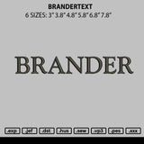 Brandertext Embroidery File 6 sizes