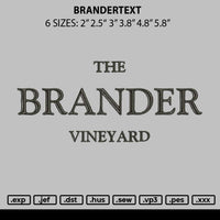 Brandertext Embroidery File 6 sizes