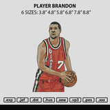 Player Brandon Embroidery File 6 sizes
