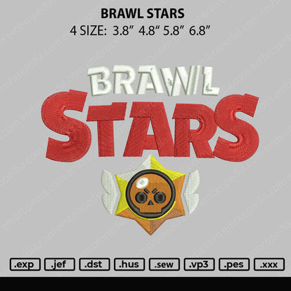 Brawl Stars Embroidery Machine Design File 4 size