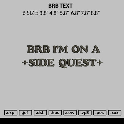 Brb Embroidery Machine Design File 6 sizes
