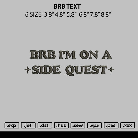 Brb Embroidery Machine Design File 6 sizes