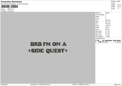 Brb Embroidery Machine Design File 6 sizes