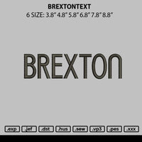 Brextontext Embroidery File 6 sizes