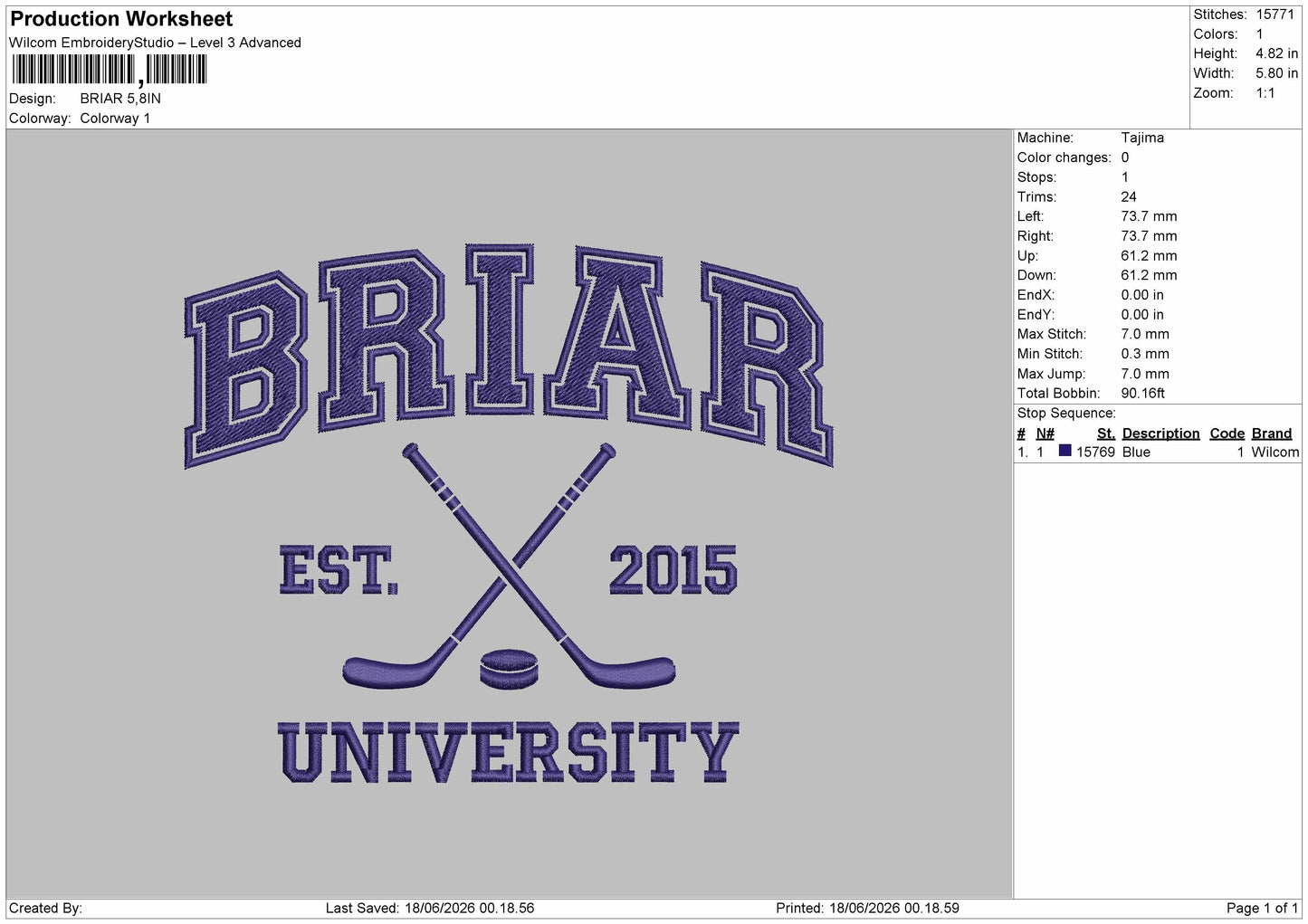 Briartext Embroidery Machine Design File 6 sizes
