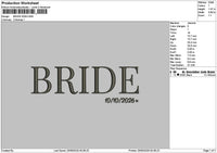 Bridesnames 2509 Embroidery 10 Files
