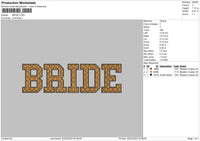 Bride Embroidery file 6 sizes