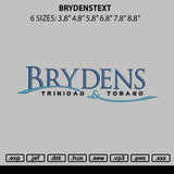 Brydenstext Embroidery File 6 sizes