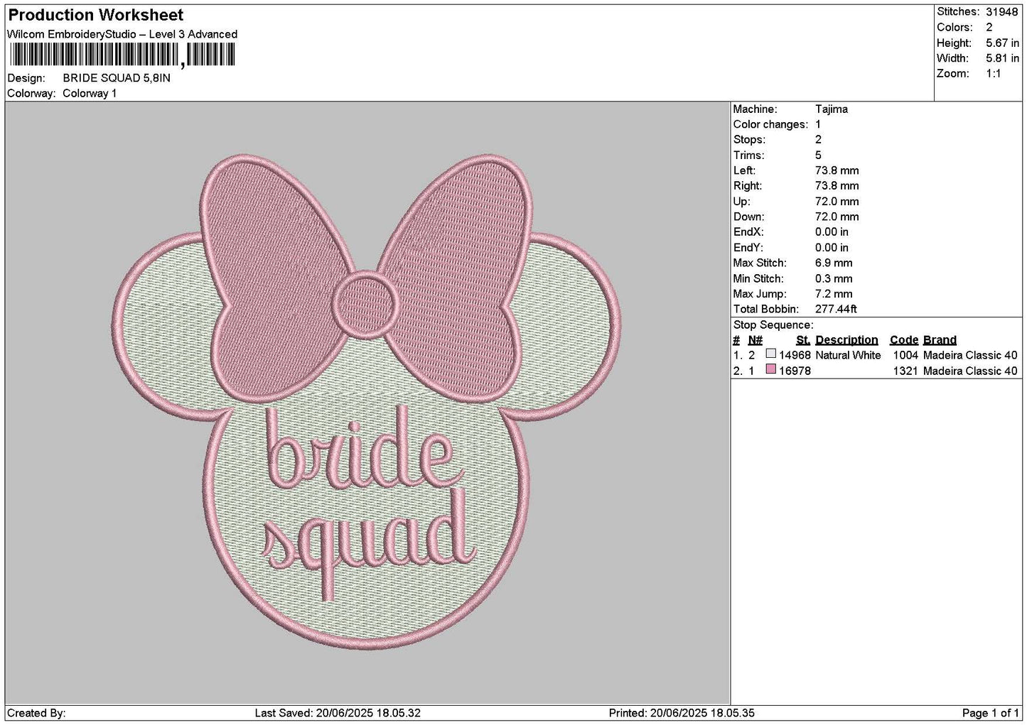 Bridetext 1906 Embroidery File 6 sizes