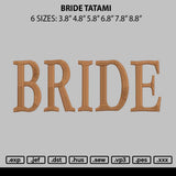 Bride Tatami Embroidery File 6 sizes