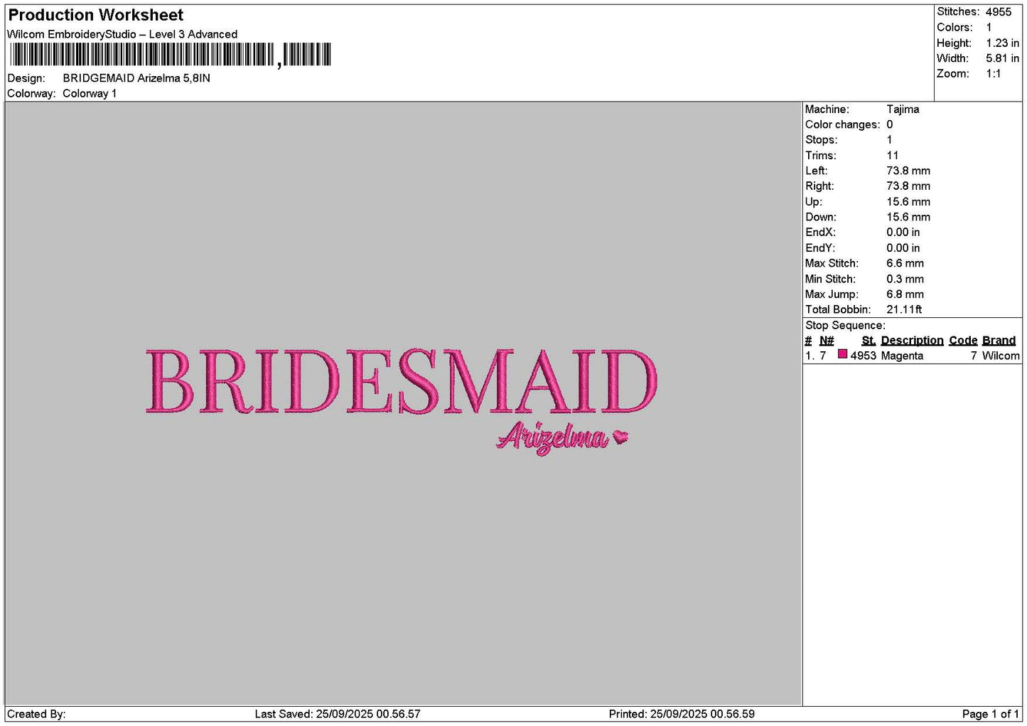 Bridesnames 2509 Embroidery 10 Files