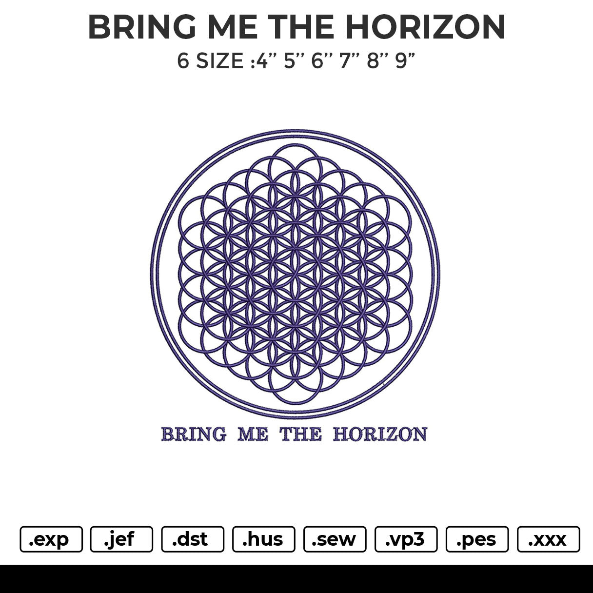 BRING ME THE HORIZON Embroidery File 6 sizes