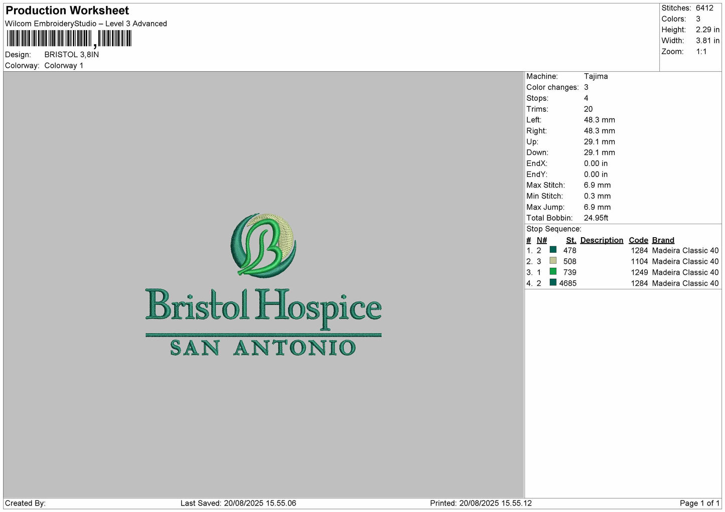 BRISTOL Embroidery fIle Design
