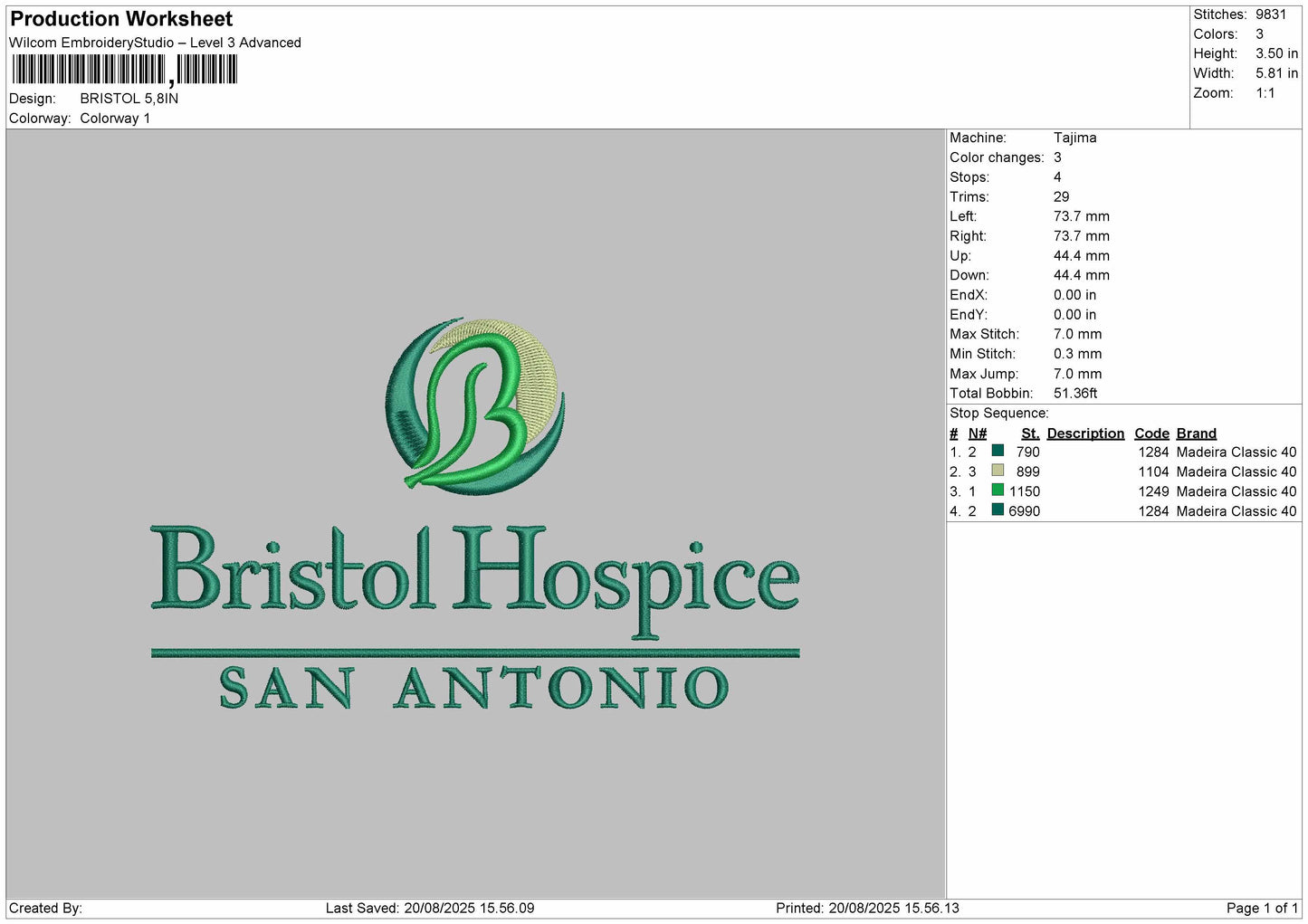 BRISTOL Embroidery fIle Design