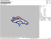 Broncos Embroidery File 4 size