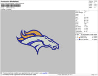 Broncos Embroidery File 4 size