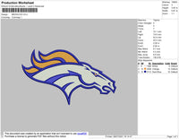 Broncos Embroidery File 4 size