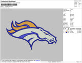 Broncos Embroidery File 4 size