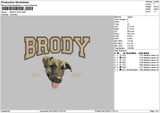 Brody Dog Embroidery File 6 sizes