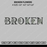 Broken Flowers Embroidery File 4 size