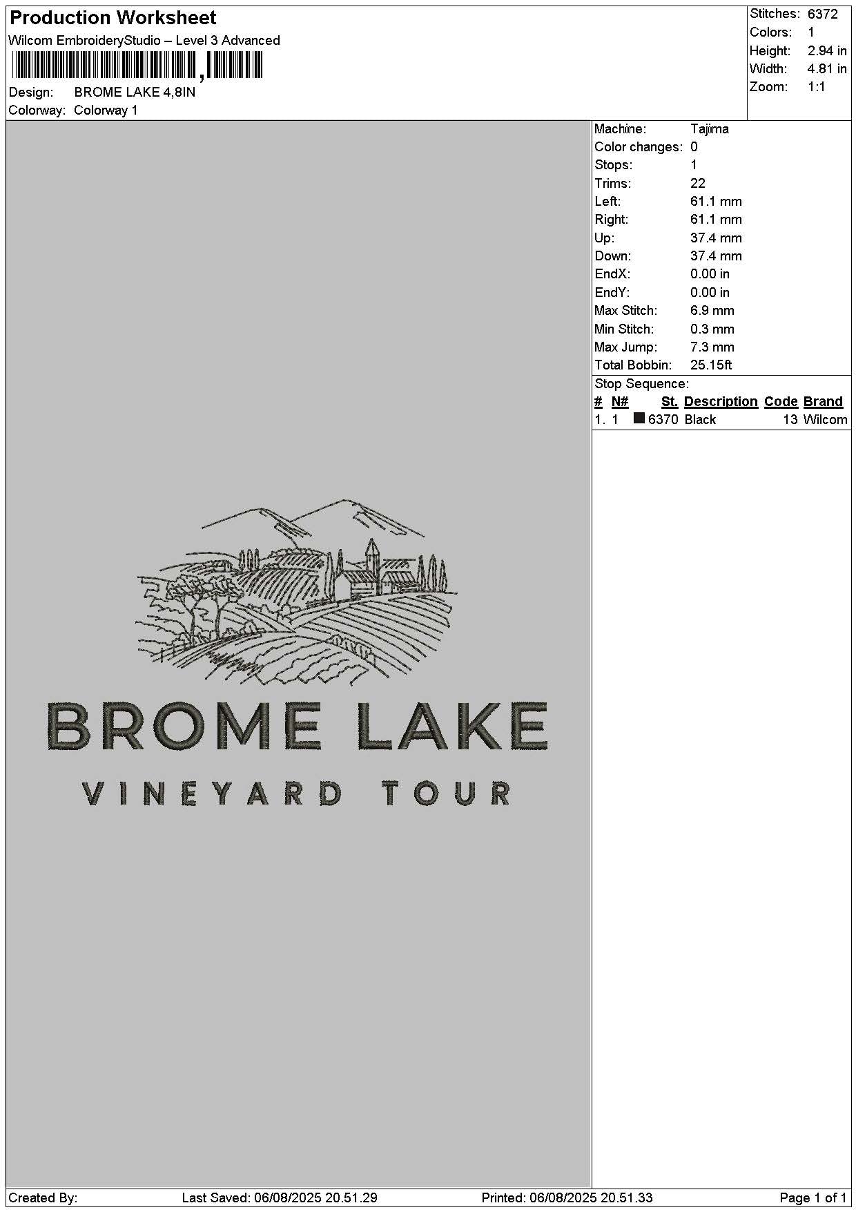 Brometext Embroidery File 6 sizes