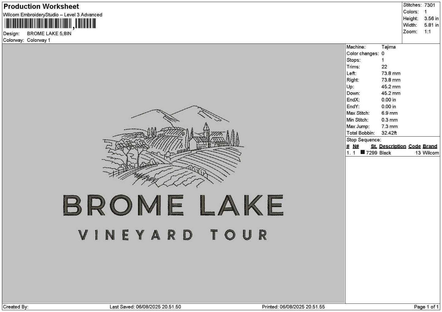 Brometext Embroidery File 6 sizes