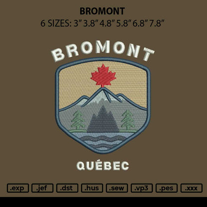 Bromonttext Embroidery File 6 sizes