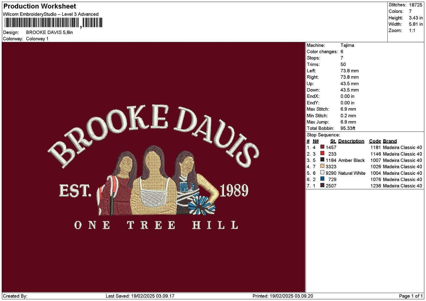 Brooketext Embroidery File 6 sizes