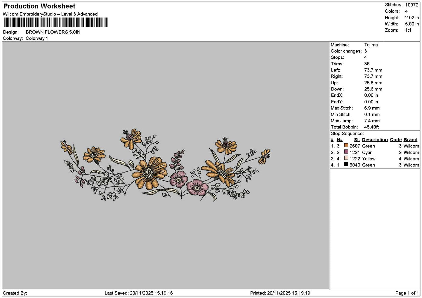 Flowers 2011 Embroidery File 6 sizes