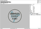 Browniestext Circle Embroidery File 6 sizes