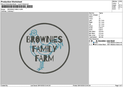 Browniestext Circle Embroidery File 6 sizes