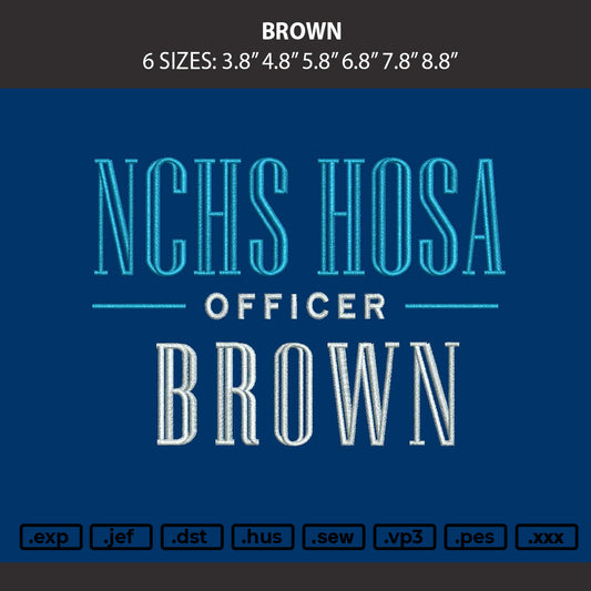 Brown Embroidery Machine Design File 6 sizes